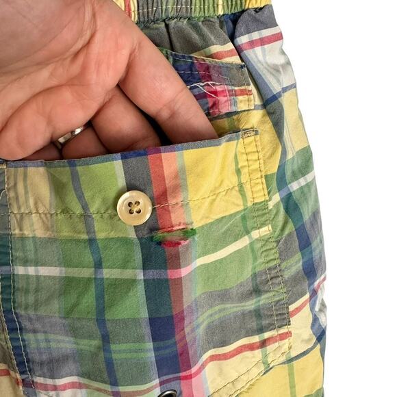 Polo Ralph Lauren Men’s Plaid Swim Trunks Medium Drawstring Side Pockets - Picture 8 of 9